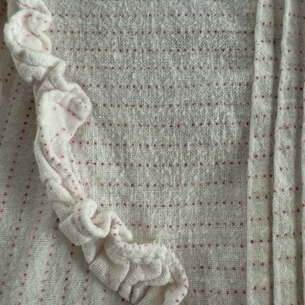 Vintage Grannycore M Nightgown Modest‎ Long Full Coverage White Pink